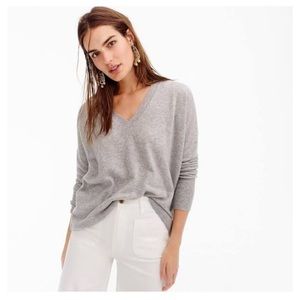 J crew grey cashmere boyfriend sweater